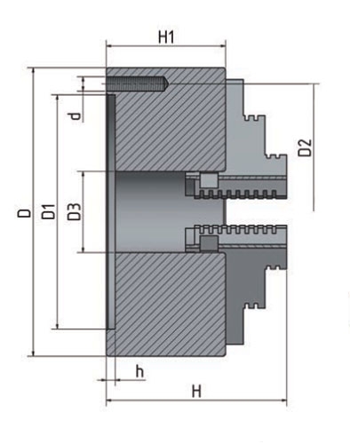 3-čelisťové sklíčidlo Ø 125 mm (K11-125)