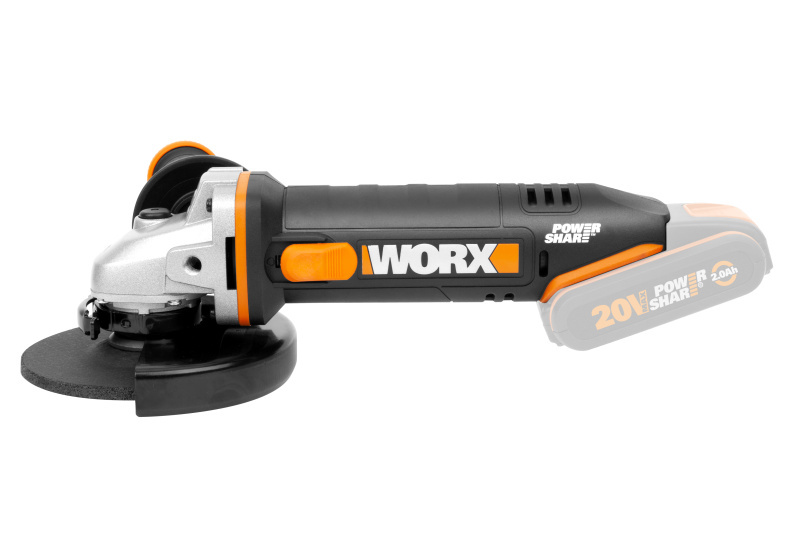 WORX WX803.9 - Aku úhlová bruska 20V, 125mm - bez akumulátoru - Powershare