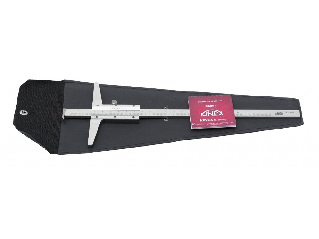 Hloubkoměr s nosem KINEX, 0,02mm, ČSN 25 1280, DIN 862