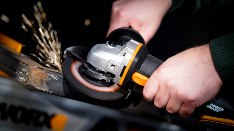 WORX WX803.9 - Aku úhlová bruska 20V, 125mm - bez akumulátoru - Powershare