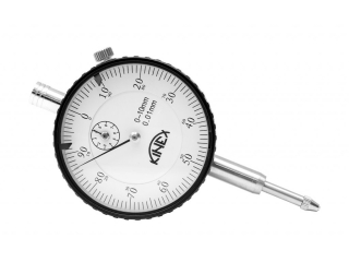 Úchylkoměr číselníkový KINEX 0-10 mm/60 mm/0,01 mm - s uchycením, ČSN 25 1820