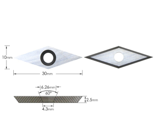 Výměnná břitová destička 10x30x2,5mm na dřevo (DOPRODEJ)